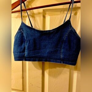 Vivid Denim Blue Women's Crop Top - size XL